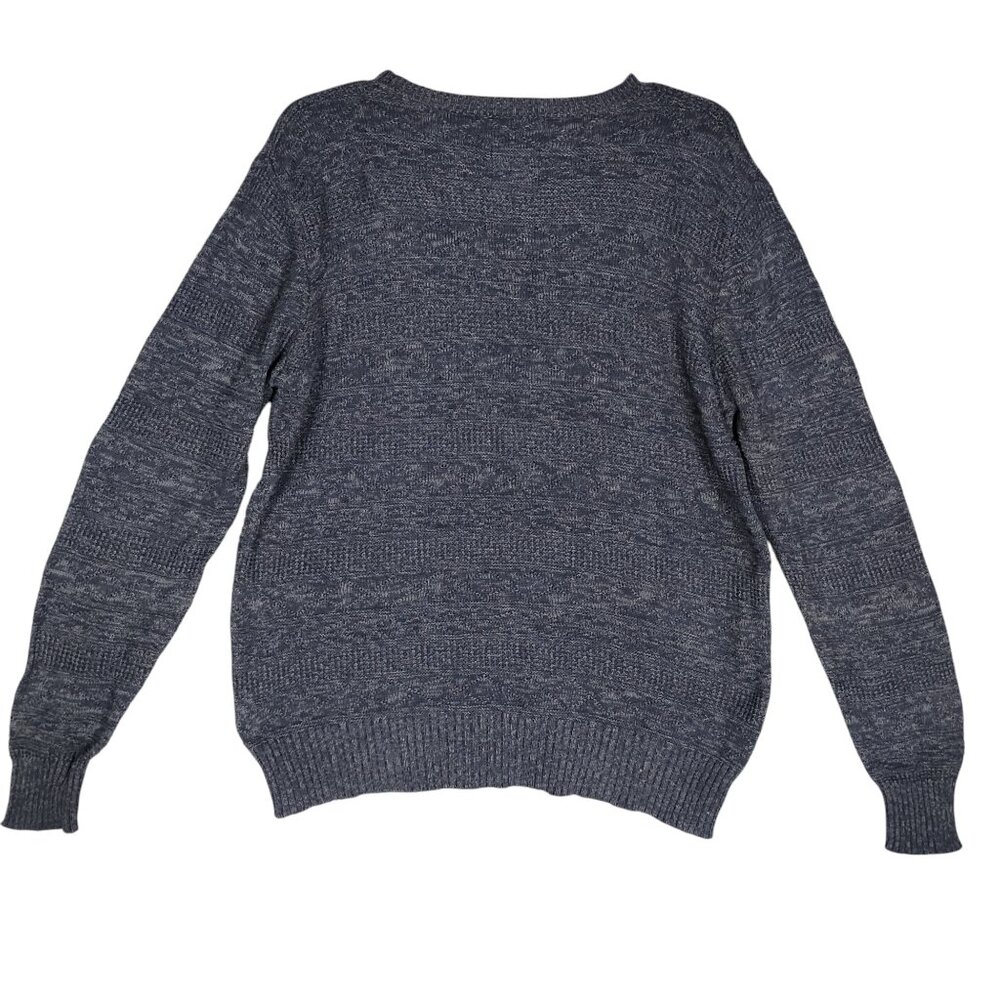 VTG ACA JOE Knitted Pullover Crewneck Sweater Size Large Steel Blue 100% Cotton - Picture 6 of 8
